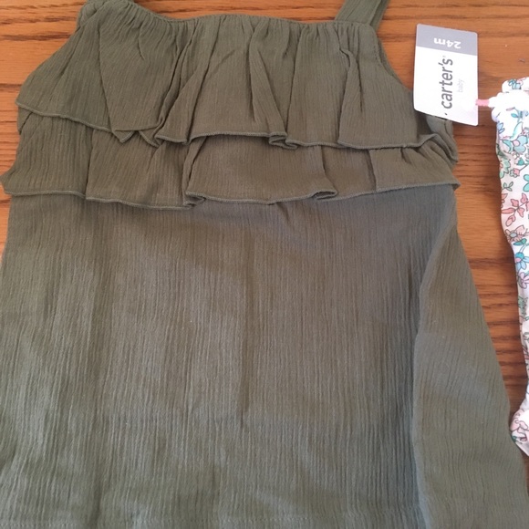 Carters 2 piece legging set 24M green - Picture 2 of 8